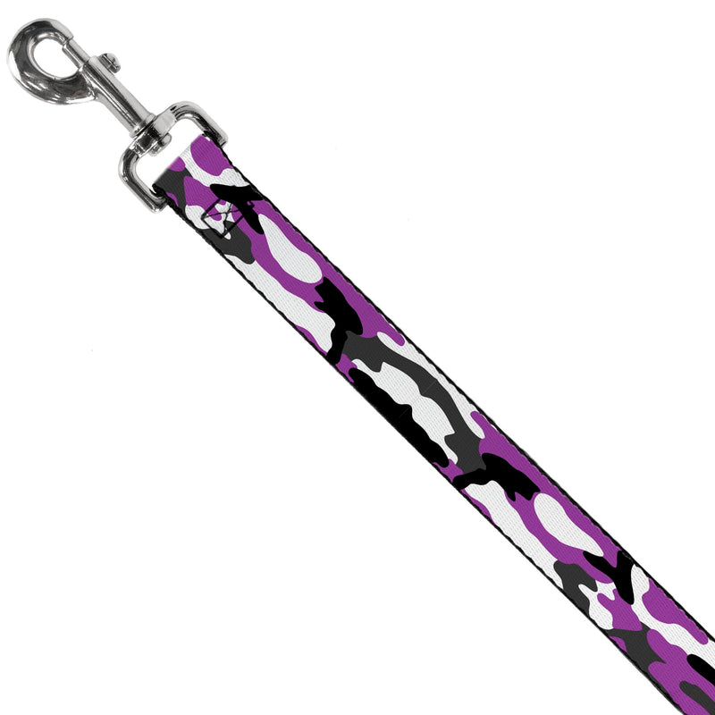 Buckle-Down Pet Leash, Dog Leash, Camo Purple Black Gray White, 6 Feet Long 1.5 Inch Wide 6 Feet Long - 1.5" Wide