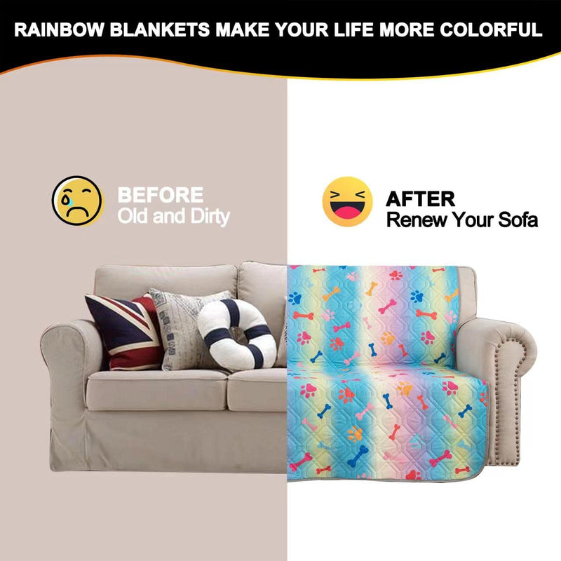 Waterproof Dog Bed Covers for Couch Protection Dog Pet Blanket Furniture Protector (52"x82",Colourful+Grey) Colourful+grey 52“X82” - PawsPlanet Australia