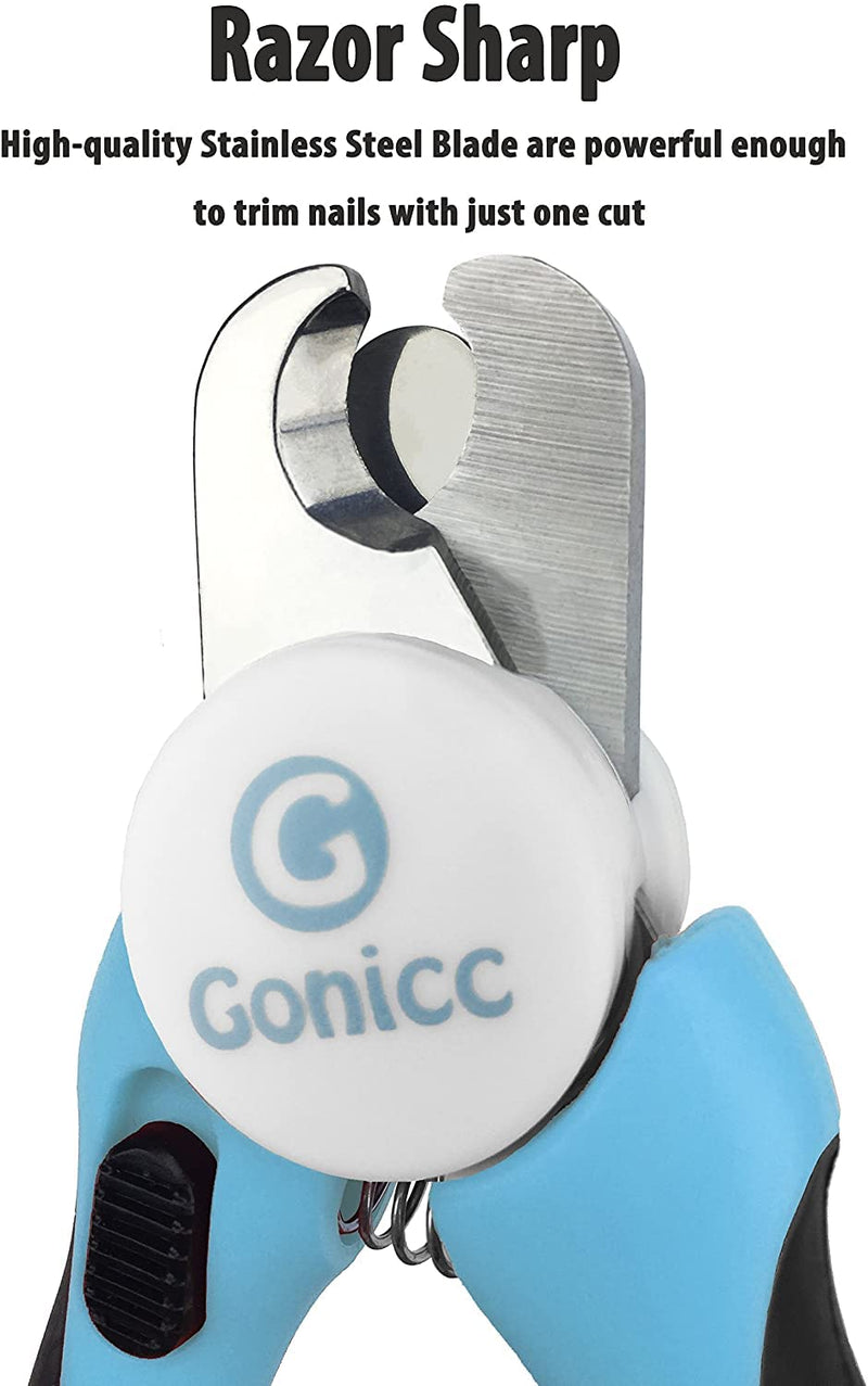 gonicc Dog & Cat Pets Nail Clippers and Trimmers - with Safety Guard to Avoid Overcutting, Free Nail File, Razor Sharp Blade - Professional Grooming Tool for Pets For Large and Medium Dogs