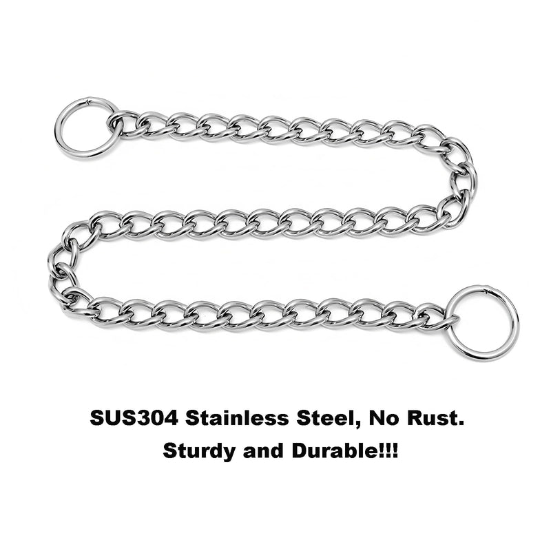 Stainless Steel Choke Chain for Dogs, Metal Slip P-Link Training Heavy Duty Dog Choke Collar Puppy Collars for Small Medium Large Big XL Breed Dogs, Silver L L(Neck Max 20inch)D3.5mm