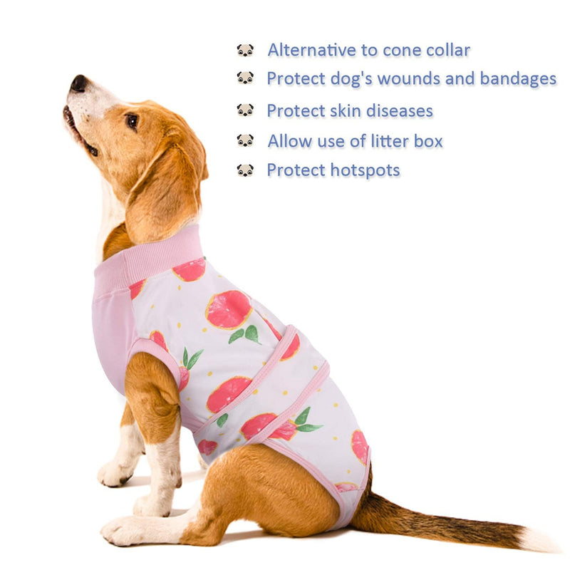 Kuoser Recovery Suit for Dogs Cats After Surgery, Professional Pet Recovery Shirt Dog Abdominal Wounds Bandages, Substitute E-Collar & Cone,Prevent Licking Dog Onesies Pet Surgery Recovery Suit Small (Back:11.4-13.4'', Weight:7-15 LB) Pink - PawsPlanet Australia