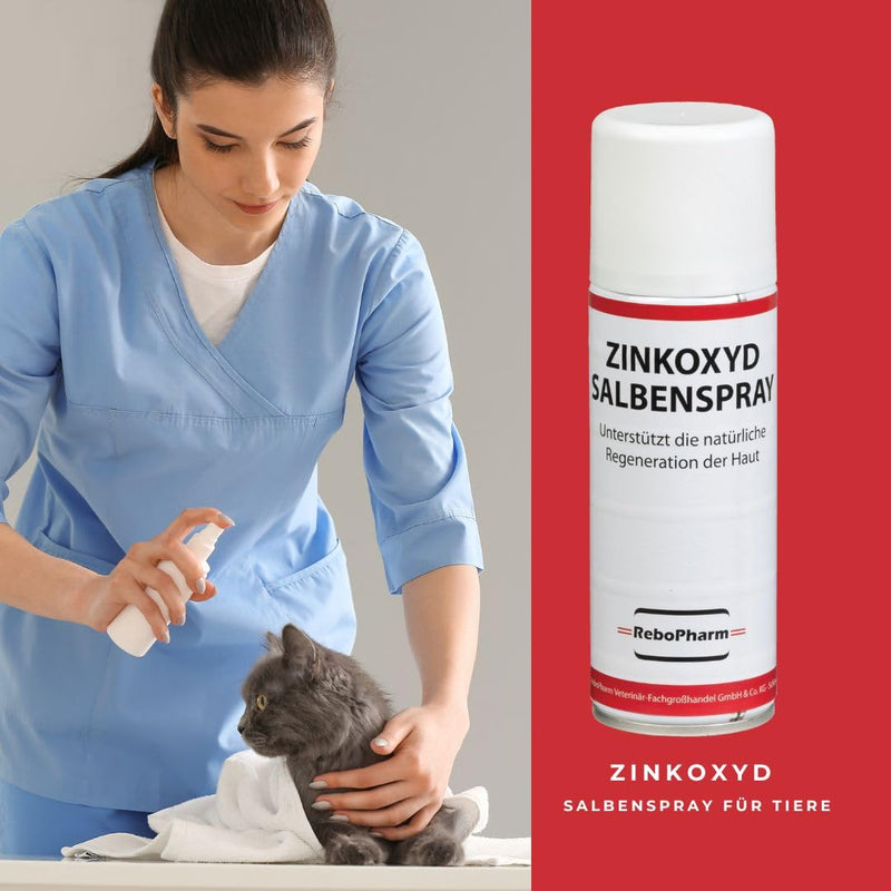 Rebopharm Zinc Oxide Ointment Spray 200 ml Care Spray for Animals with Zinc and Lanolin