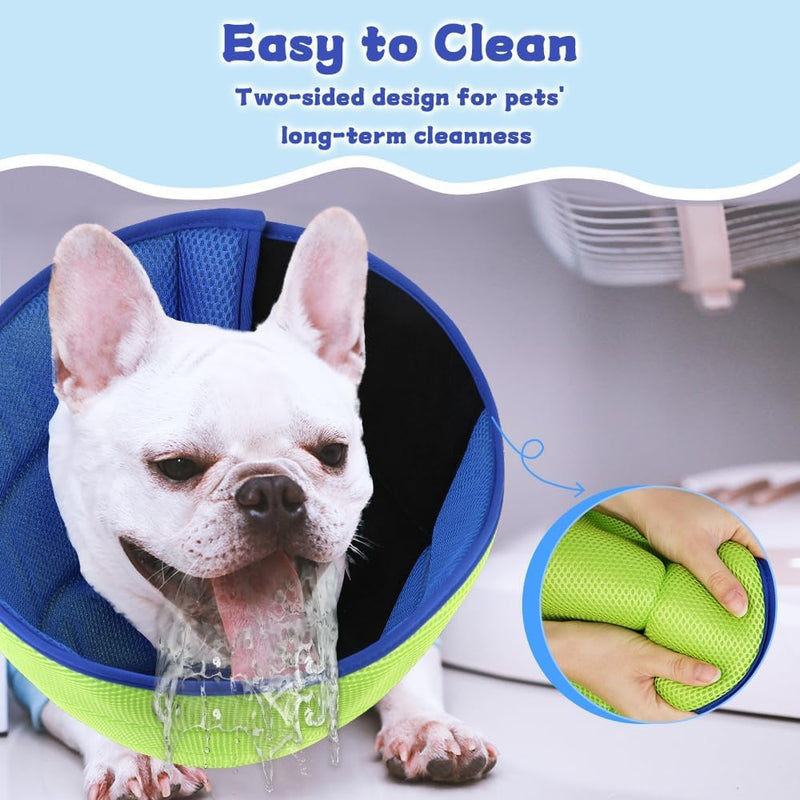 Adjustable Comfy Cones Soft Dog Cone Collar Alternative - for Large/Medium/Small Dogs to Stop Licking After Surgery, Comfortable Fabric Elizabethan Collars, Head Cone of Shame for Neuter Recovery - L