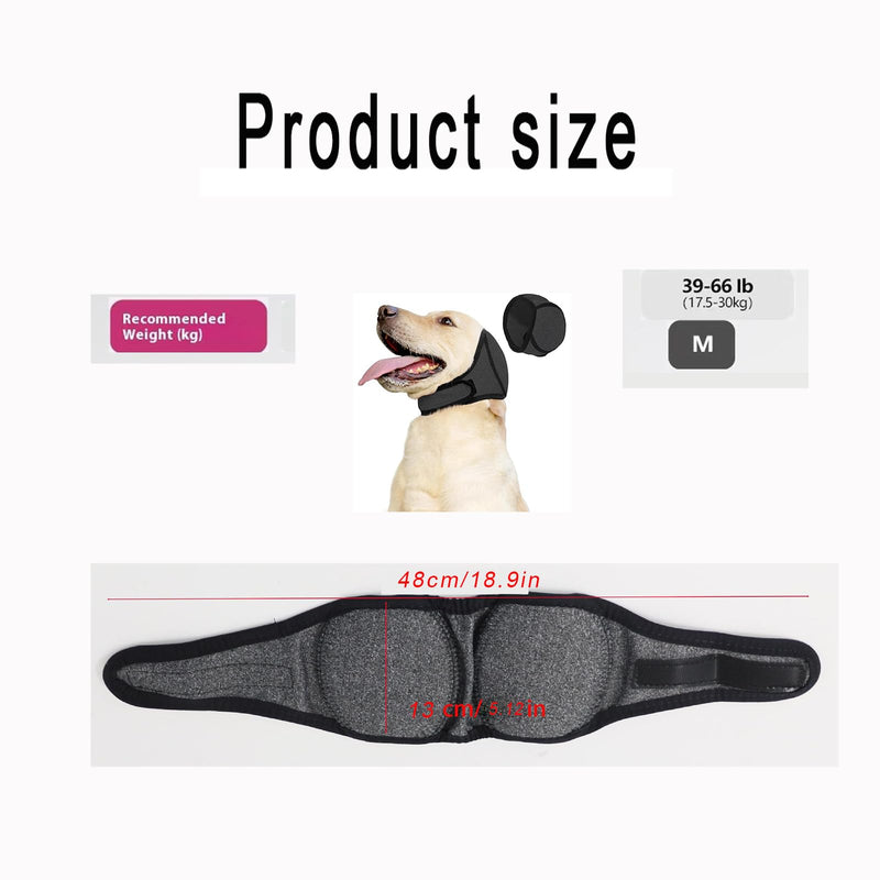 Comfortable Dog Ear Muffs & Snood Protectors, QIANSSE Adjustable Dog Ear Defenders for Bathing Grooming Noise Protection from Thunder Fireworks Includes Dog Ear Wipes (Gray, M)