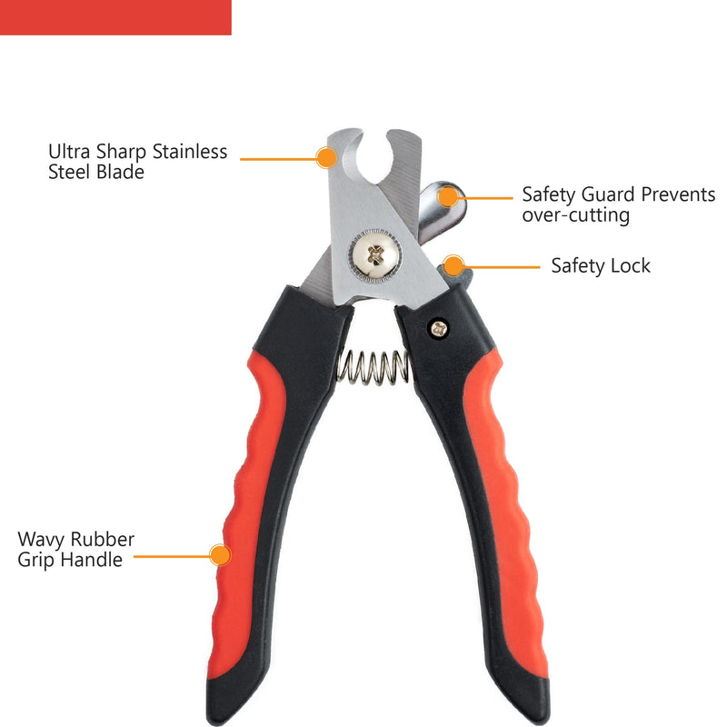 Large Dog Nail Clippers for Medium and Large Sized Dogs (above 10Kgs)-Nail Clipper for Dogs with Nail File, Made of Professional Stainless Steel, Safe and Easy to Use (15.5 cm-6.1 inches) - PawsPlanet Australia