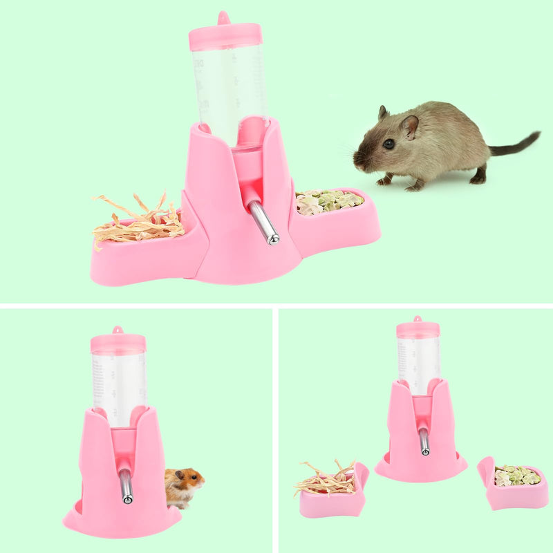 3 in 1 Hamster Water Bottle Small Animal Water Bottle with Food Container Base Automatic Bottle Dispenser BPA Free for Guinea Pig Hamster Chinchilla Squirrel Bunny Small Animals (Blue, 2.7oz) Blue - PawsPlanet Australia
