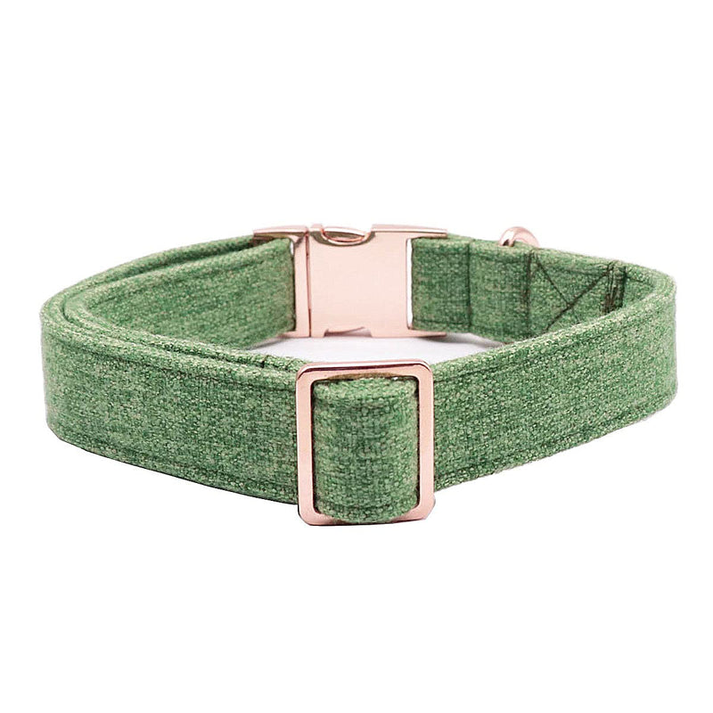 DOGWONG Cotton Dog Collar and Leash, White Dog Collar Pink Dog Collar and Leash for Small Medium Large Dog S green - PawsPlanet Australia