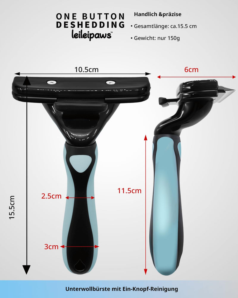 Dog & Cat Brush - Undercoat Brush & Deshedding Tool for Short & Long Hair - Self-Cleaning Grooming Brush Against Loose Hair & Undercoat - Ergonomic Non-Slip Handle