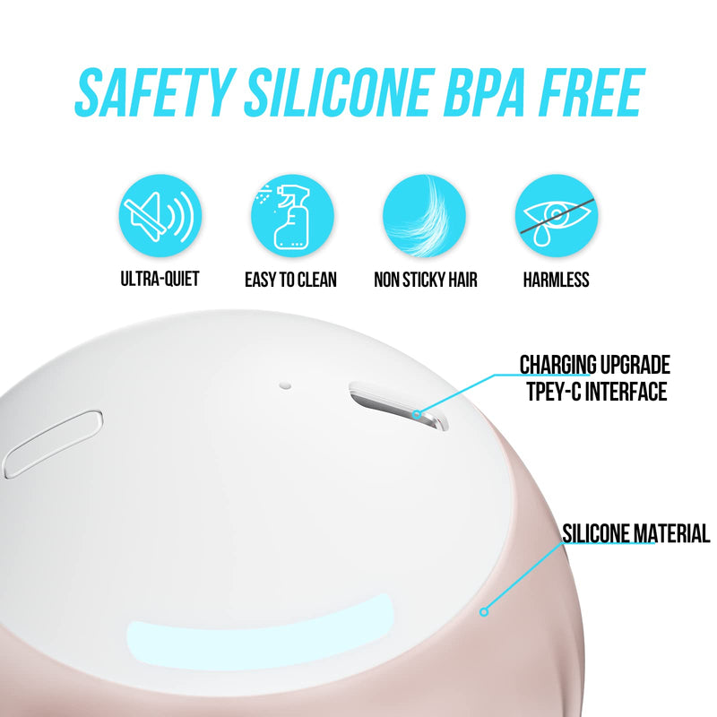 Turbo Tail Cat Toy Interactive Cat Balls Cat Toys For Indoor Cats, Turbo Tail Mouse Cat Toy With LED Rainbow Lights Feathers & USB Charging Cable, Touch Control And Sound Control Smart Cat Ball Toy A2- Pink - PawsPlanet Australia