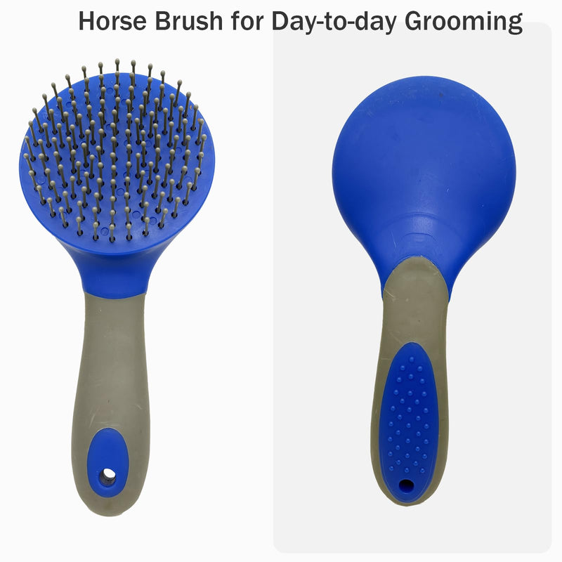 Horse Mane & Tail Combs Horse Brushes Shedding Brush Grooming Tool for Equine Long Haired Dogs (Blue) Blue