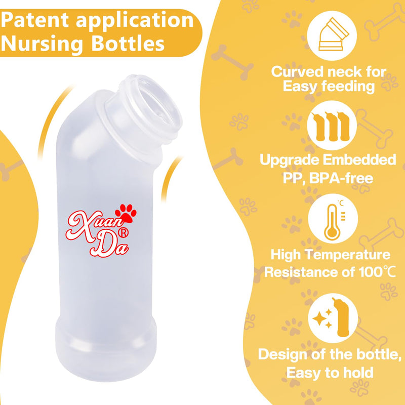 Kitten Nursing Nipple with Syringe, Wide Mouth Angled Puppy Feeding Bottles, with Ventilation Valve Resistant Tearing for Puppies, Kittens, Rabbit, Small Wildlife (S Nipple,Yellow) Model 1 Yellow - PawsPlanet Australia
