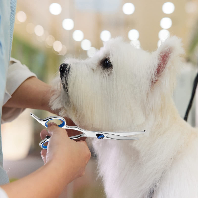 Pet Grooming Scissors, 6" Up Curved Dog Grooming Scissors Set with Safety Round Tip, Stainless Steel Pet Grooming Dog Cat Hair Cutting Trimming Scissors