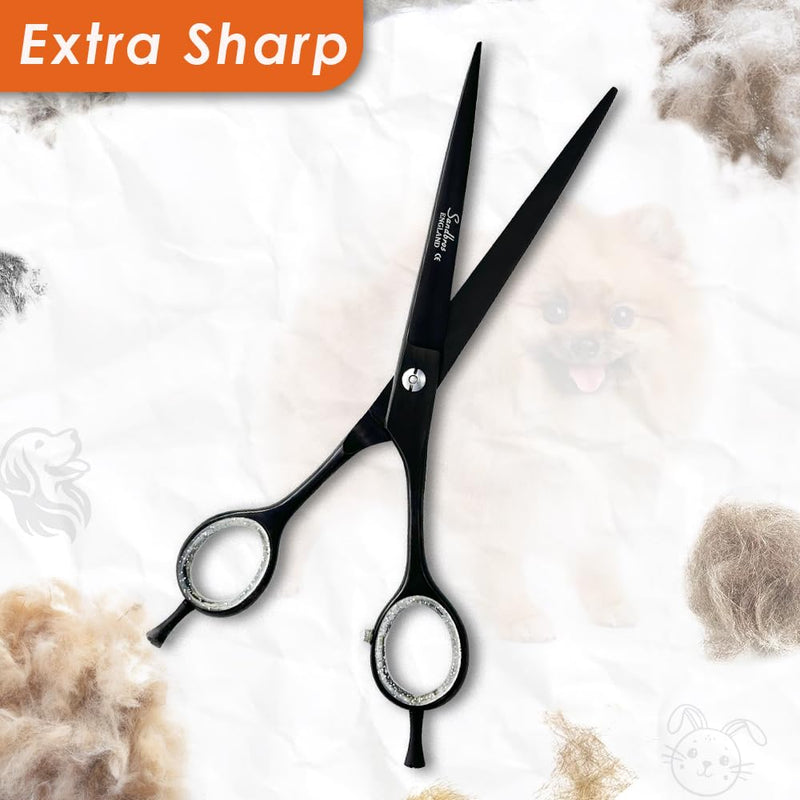 Dog Grooming Scissors with Extra Sharp Blades | 7.5” Curved Dog Grooming Scissors for Dogs, Cats & Pets Hair Cutting for Professionals, Salons & Home Groomers