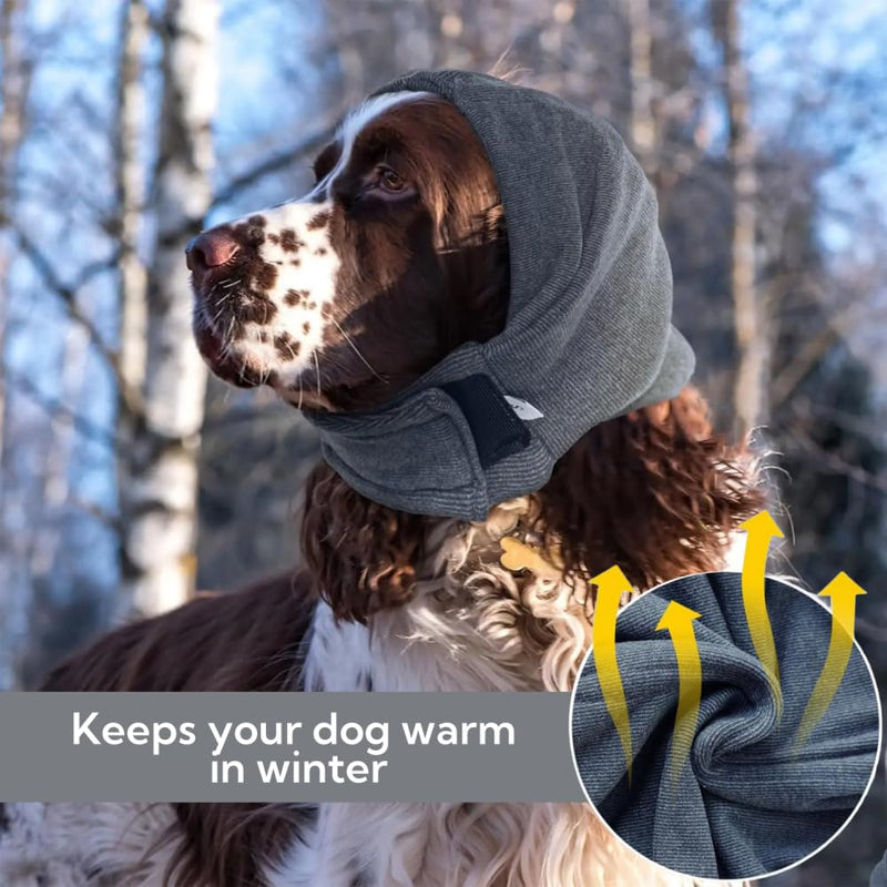 Dog Ear Protectors ，Adjustable Dog Snood for Winter Warmth, Ear Muffs for Dogs with Noise Reduction for Anxiety Relief, Warm Ear Covers for Bathing Grooming Comfort