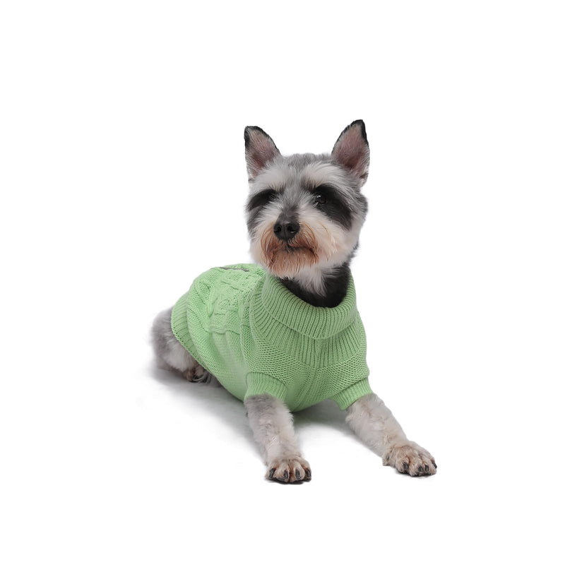MengMengDa,Dog Pullover Sweater, Cold Weather Cable Knitwear, Warm Clothes for Chihuahua, Bulldog, Dachshund, Pug, Yorkie,Dog Outfits for Small Dogs Medium Dogs (Green XS)… green X-Small - PawsPlanet Australia