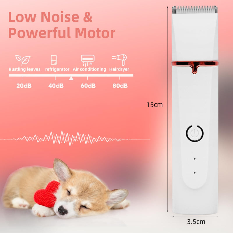 Electric Dog Grooming Kit Dog Paw Trimmer, 4 in 1 Pet Nail Grinder Low Noise for Dogs Cats, Pet Grooming Kit Rechargeable and Plug-and-Play for Grooming Hair, Paws, Eyes, Ears, Face (Beige) - PawsPlanet Australia