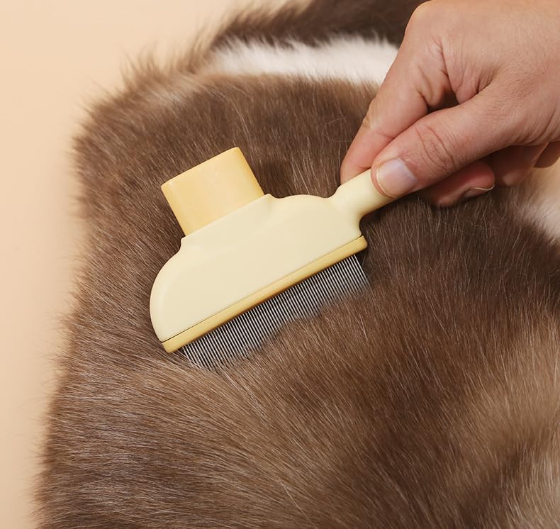 Flea Comb for Cats & Dogs - Dual-Sided Pet Hair Removal Comb with Long/Short Stainless Steel Teeth - Effective Deshedding Brush for Shedding Control & Grooming - PawsPlanet Australia