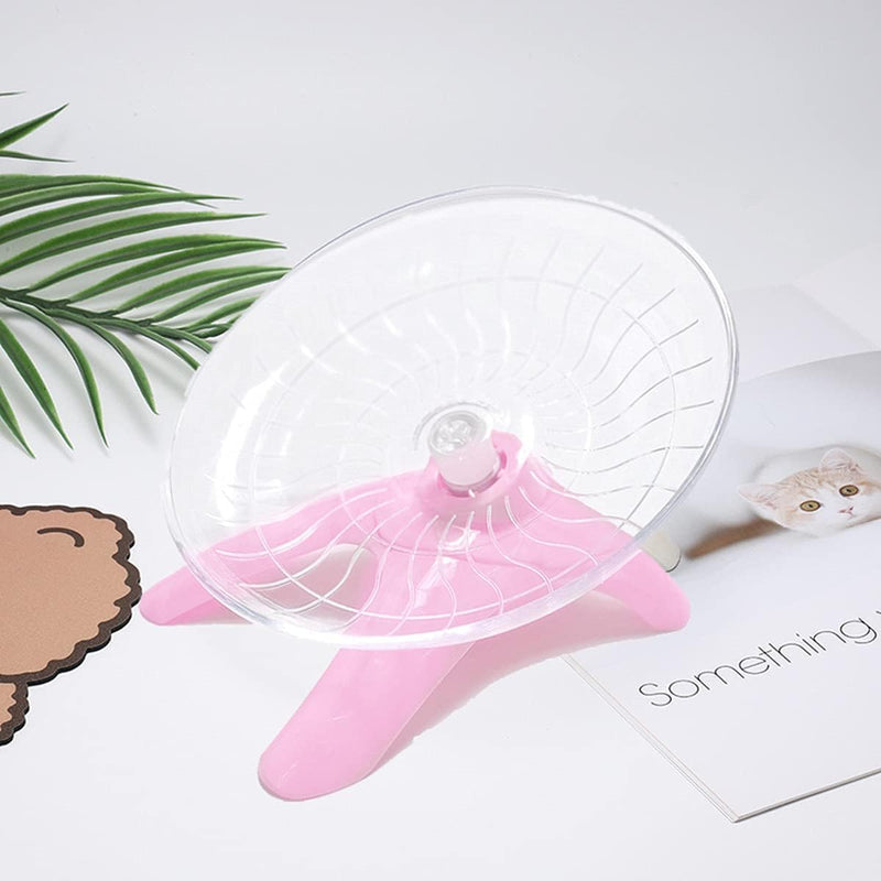 Hamster Flying Saucer Silent Running Exercise Wheel for Hamsters, Gerbils, Mice,Hedgehog and Other Small Pets Silent Running Wheel Hamster Wheel (Pink) Pink - PawsPlanet Australia
