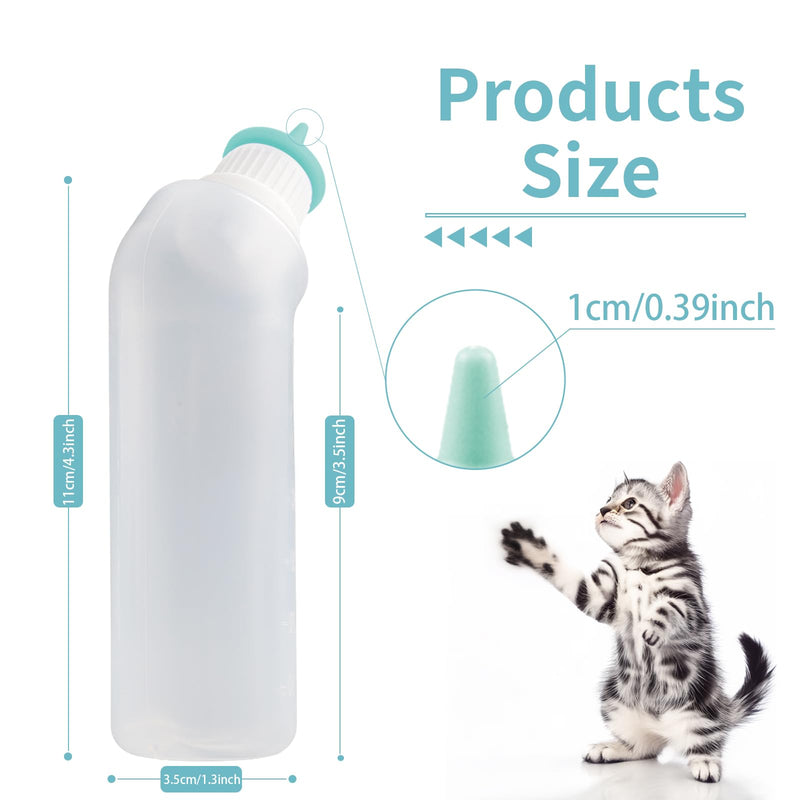 5Pack Kitten Bottle for Nursing Puppy Milk Kitten Bottles Feeding Kit Silicone Nipple for Newborn Pets Kittens, Puppy,Squirrel (Green) - PawsPlanet Australia