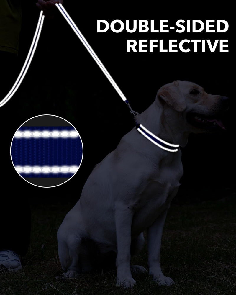 Taglory Dog Leash for Small Dogs, Double-Sided Reflective Leash with Soft Neoprene Padded Handle, 3/4 inch by 6 ft, Fit Small Medium Large Breeds Under 20 lbs, Navy Blue 3/4 in x 6 ft (Pack of 1) - PawsPlanet Australia