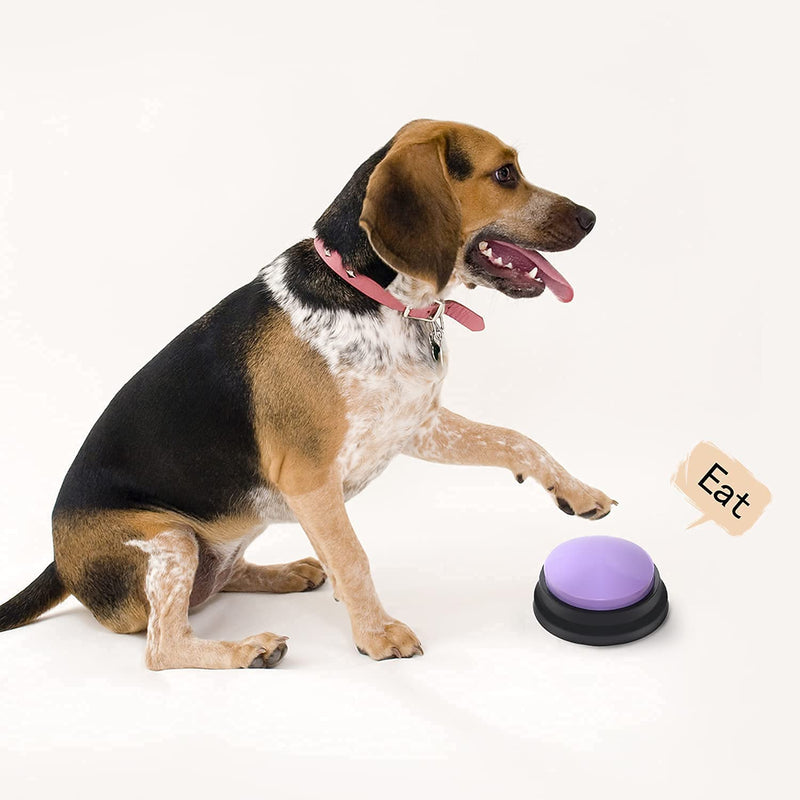 Voice Recording Button, Dog Buttons for Communication Pet Training Buzzer, 30 Second Record & Playback, Funny Gift for Study Office Home 4 Packs (Rose Red + Dark Blue + Green + Orange) - PawsPlanet Australia