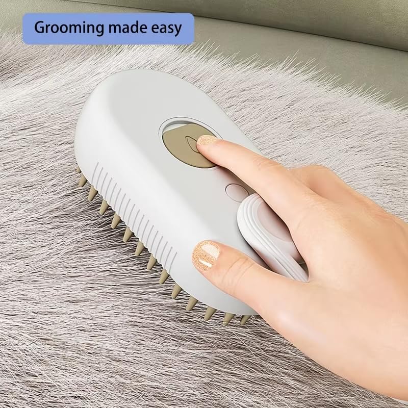 Steam Pet Grooming Brush for Dogs & Cats – Cordless Rechargeable Deshedding & Cleaning Tool, Soft-Bristle Steam Brush for Sensitive Skin, Removes Loose Hair & Dirt - PawsPlanet Australia