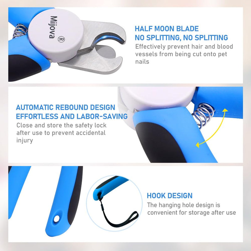 Pet Nail Clippers, Heavy Duty Nail Clipper for Large Dogs, Professional Nail Trimmer for Dogs/Cats, Pet-Nail Trimmer with Safety Guard to Avoid Over-Cutting Nails Free Nail File