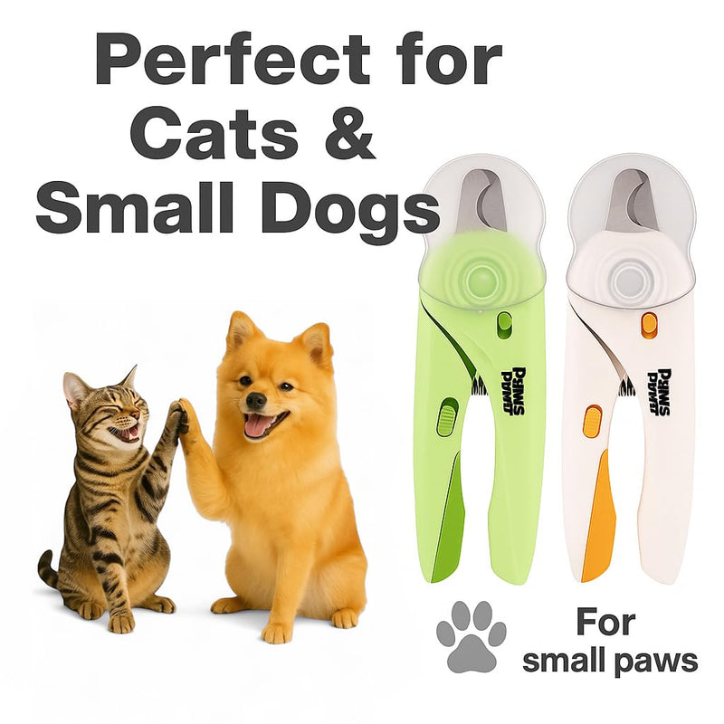 Cat Nail Clipper & Small Dog Nail Clippers with LED Light - Illuminates Nails & Bloodline for Safe, Easy Trimming - Extra Sharp, Avoid Over-Cutting - Essential Cat Supplies, White - PawsPlanet Australia