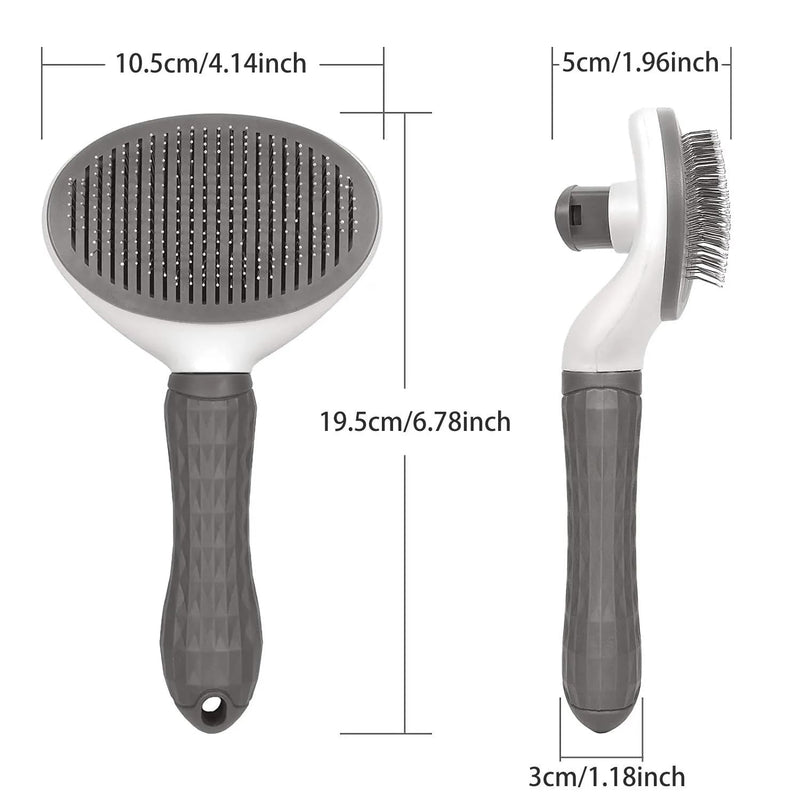 Generic Dog & Cat Brush, Pet Grooming Brush for Shedding, Self Cleaning Slicker Brush for Pets, Deshedding Brush, Rake, Comb (Grey) - PawsPlanet Australia