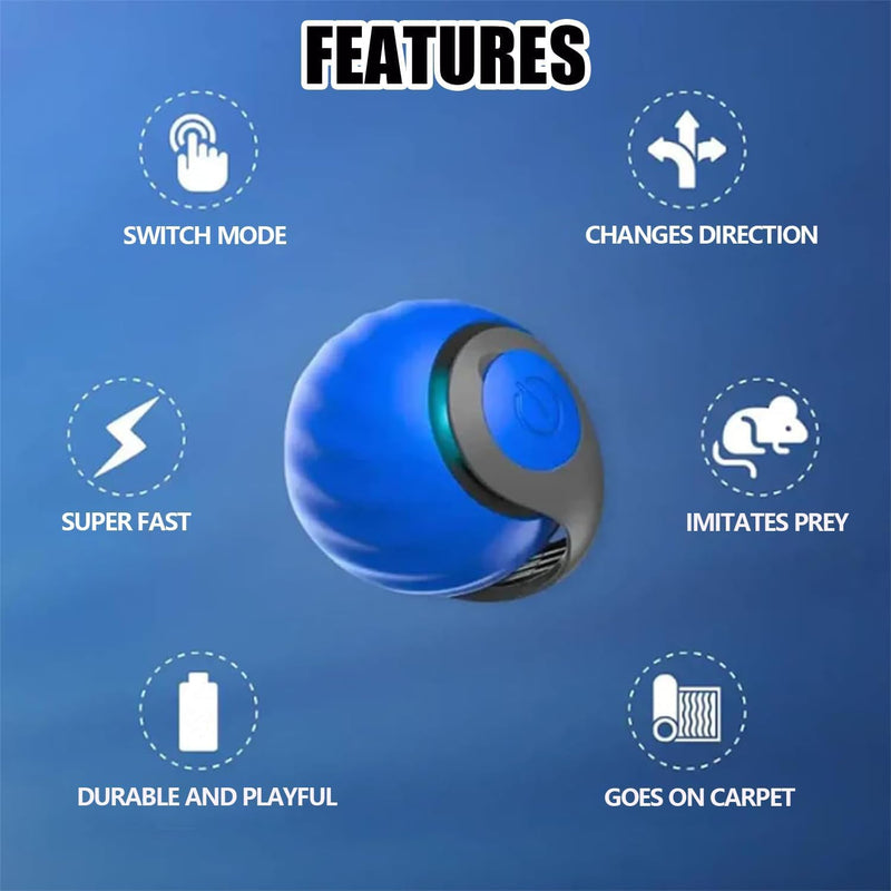 Speedy Tail 2.0, Speedy Tail Cat Toy, 2025 New Generation Interactive Cat Toy, Automatic Moving Cat Toy Ball with Tail, Smart Interactive Cat Toy Ball, Two Speed Adjustment (Orange + Blue) Orange + Blue - PawsPlanet Australia