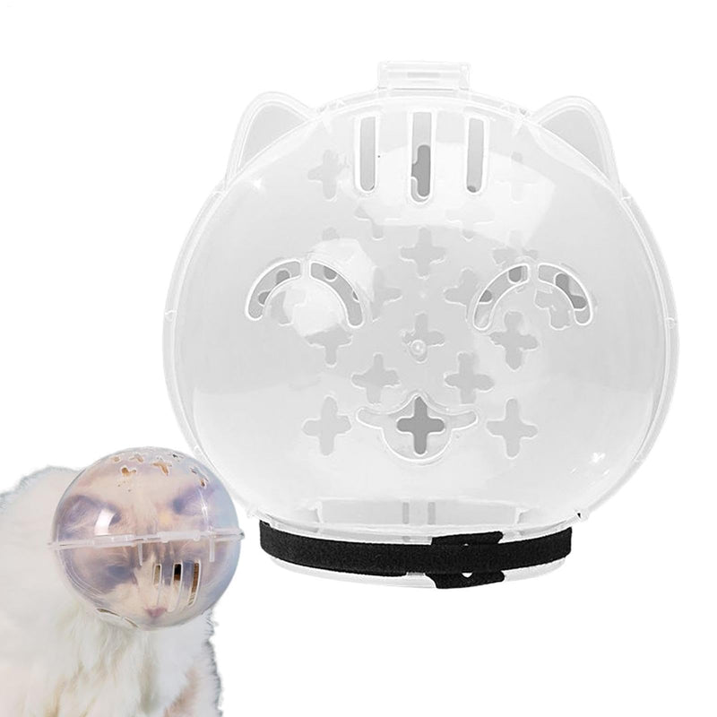 Transparent cat muzzle, adjustable bite protection, kitten astronaut helmet, chew guard | Small animal shaving system, safety device for grooming, for prevention, grooming aid