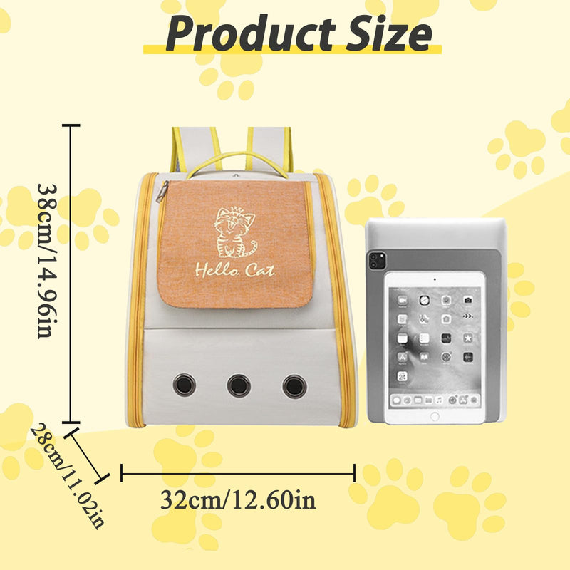Tomtary Breathable Cat Carrier Backpack Pet Carrier for Small Dogs Multi-entrance Front Pack for Kitten Puppy Rucksack Carrying Airline Approved for Travel Hiking Camping Use Up to 16 Lbs