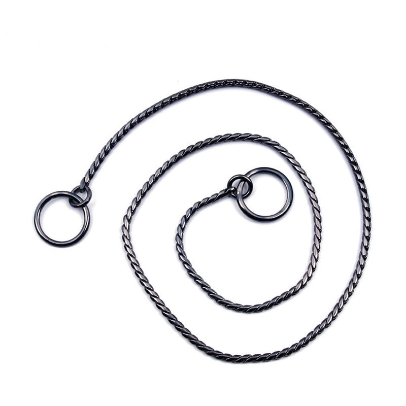 SGODA Black Dog Chain Collar Choke Pet Training Snake Collar with Heavy Links, 22 in, 4 mm Length 22" 4mm - PawsPlanet Australia