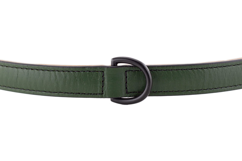 Brute Strength Leather Dog Collar - Dark Green - M - 36-43 cm - PawsPlanet Australia