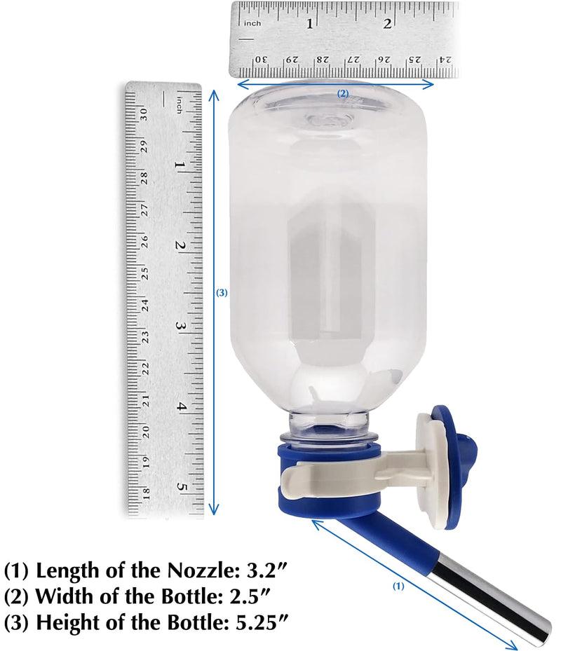Choco Nose Patented No-Drip Water Bottle/Feeder for Guinea Pigs/Hamsters/Bunnies/Ferrets/Other Small Pets, Critters and Animals - for Cages, Crates or Wall Mount. 10.2oz. Nozzle 10mm, Blue (C128) C128 Blue Guinea Pigs-Small Bunnies-Ferrets - PawsPlanet Australia