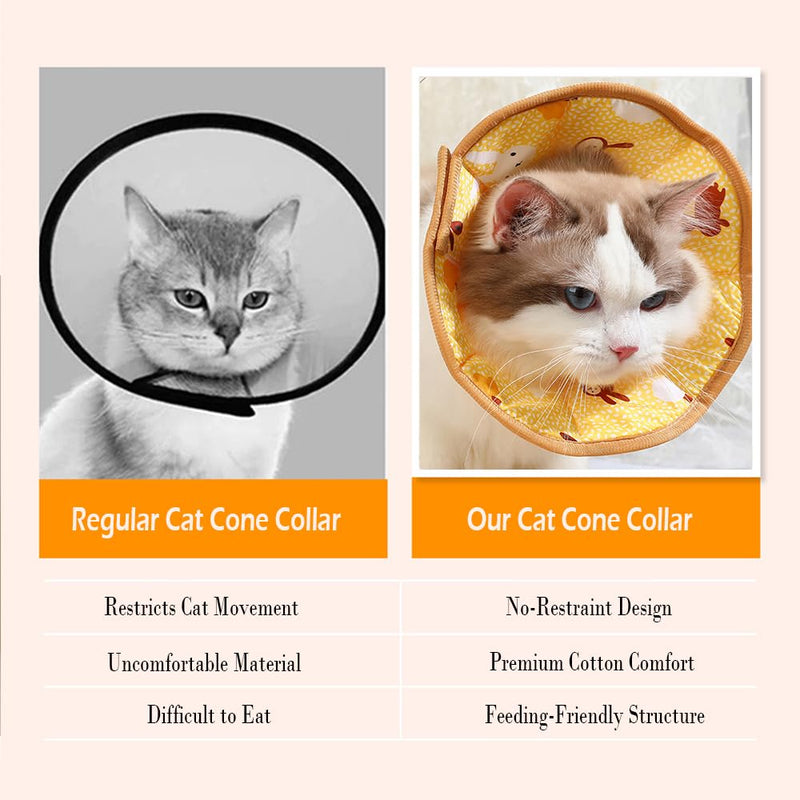 Cute soft cone for cats, easy to clean cat recovery collar, adjustable soft cat cone, cats cones to stop licking, suitable for postoperative care and daily use (18-21cm neck circumference).