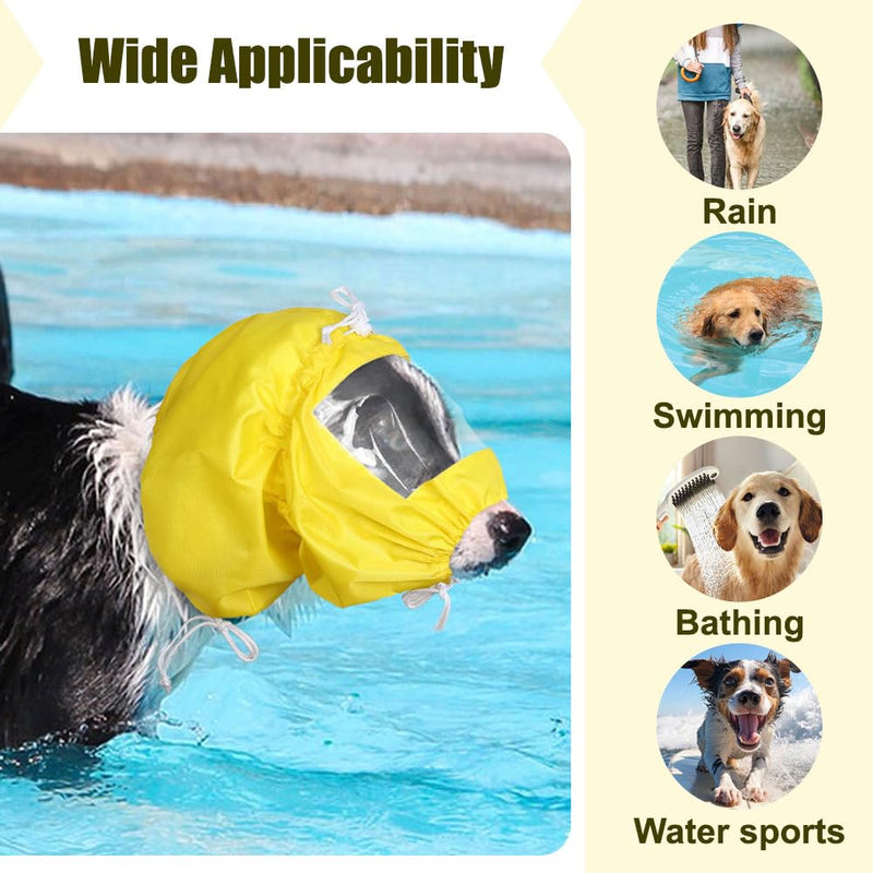 DONGKER Dog Shower Cap, Adjustable Waterproof Shower Cap for Dogs, Reusable Dog Ear Covers for Grooming, for Washing, Rain, Swimming and Bathing Green