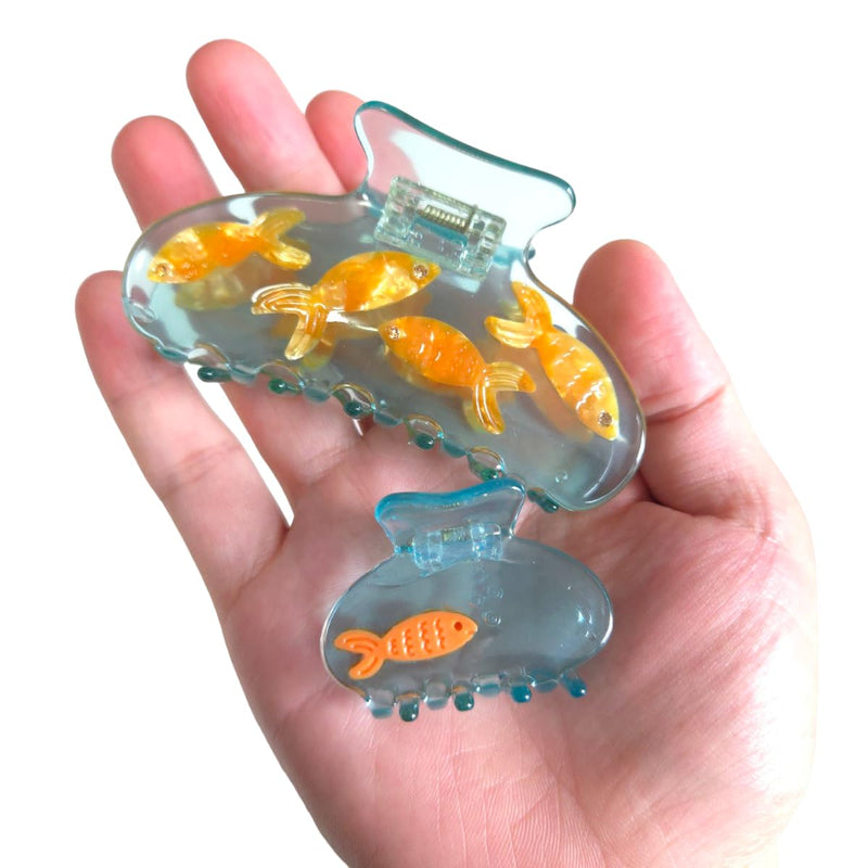 Generic Novelty Fish Tank Hair Clip,Acetate Claw Clip for Women,Women Hair Accessories,Cyan, 1 Count (Pack of 1) Cyan - PawsPlanet Australia