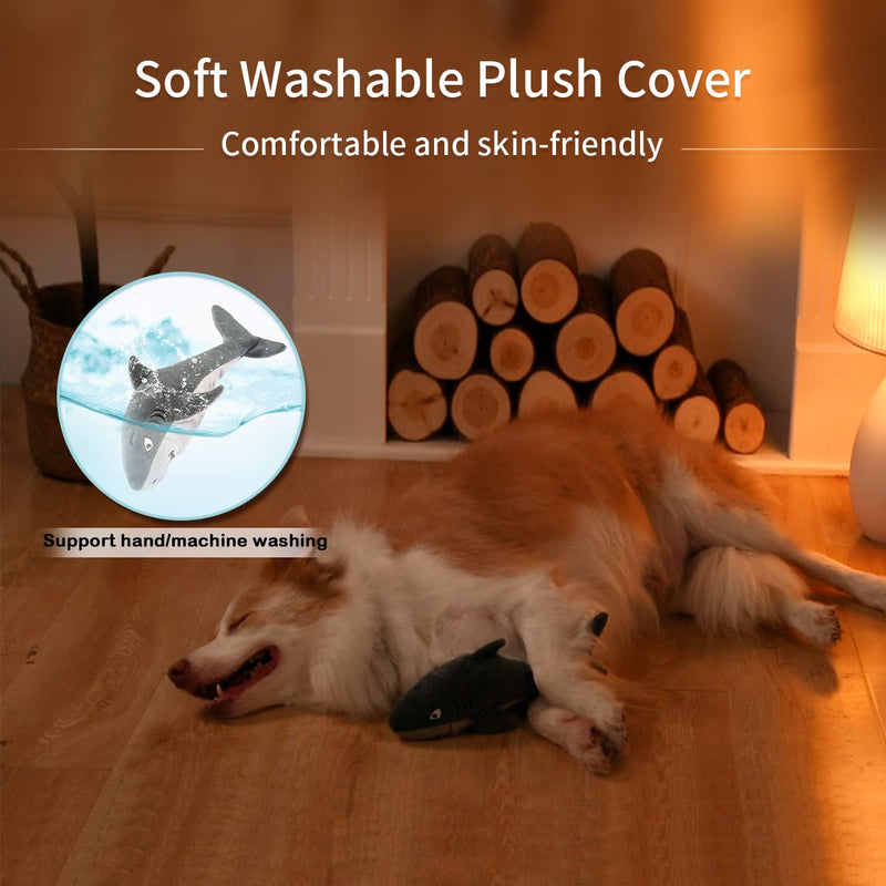 Interactive Dog Toys,Flopping Fish Dog Toys for Large/Medium/Small Dogs,Squeaky Plush Dog/Puppy Toys,Touch Activated Interactive Shark Dog Toy - PawsPlanet Australia