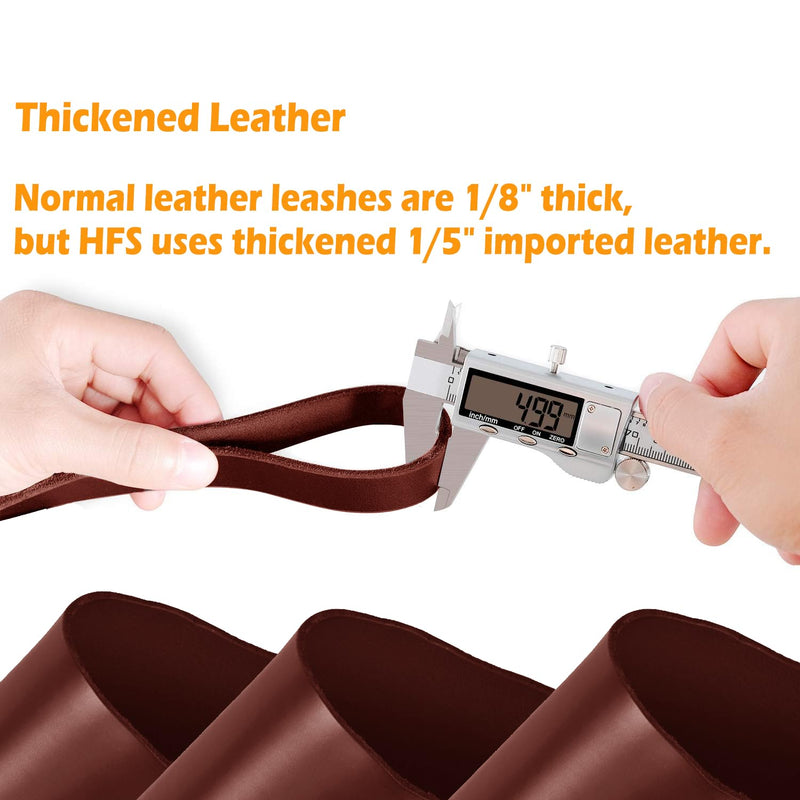 Premier Brown Leather Dog Training Lead 2.5m Ideal for Hunting Dogs or General Backyard Obedience 9.35ft-Brown