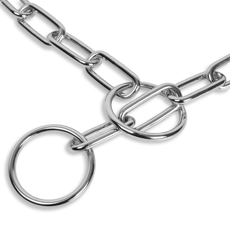 Fur Saver Silver Dog Chain Collar,Heavy Duty Chew Proof Stainless Steel Chain Dog Training Collar | No-Pull Slip Chain for Medium Large Dogs for Easy Control | 61cm (24in) 24" - PawsPlanet Australia