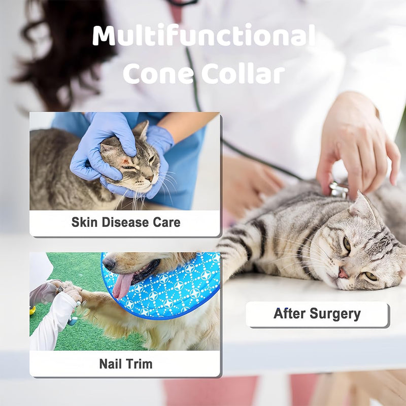 Soft Cat Collar for After Surgery and Injuries, Adjustable, Prevents Licking Wounds, Cat Collar, M
