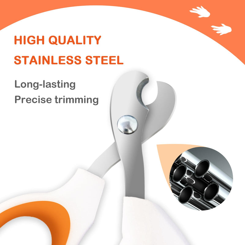 Bearded Dragon Toe Stainless Steel Nail Clippers with Precise Bevel Design, Angled Grooves & Non-Slip Grip - Professional and Safe Pet Grooming Tools?Orange? bevel scissors