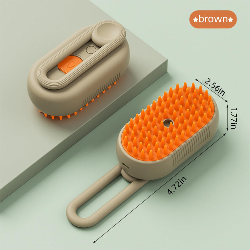 Steamy Brush Pro, 2024 Upgraded, 3 in1 Cat Steamy Brush - Coffee, Cat Brush with Steam for Shedding - PawsPlanet Australia
