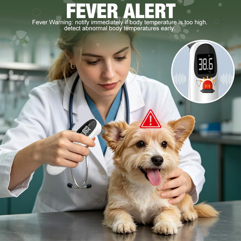 Digital ear thermometer for dogs with LED display, thermometer for dogs, cats and other animals, fast and accurate