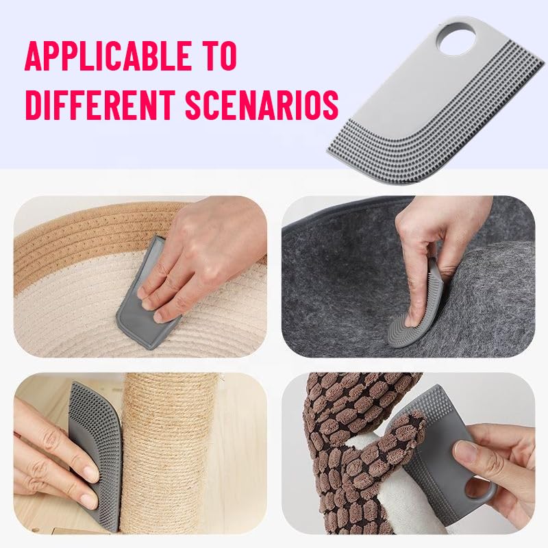 fiora 5-Pcs Multifunctional Pet Hair Remover Kit Reusable Lint Roller, Deshedding Glove, Pet Hair Scraper, Applicator Brush & Nail Clipper Hair Remover for Couch, Carpet, Car, Furniture & Bedding