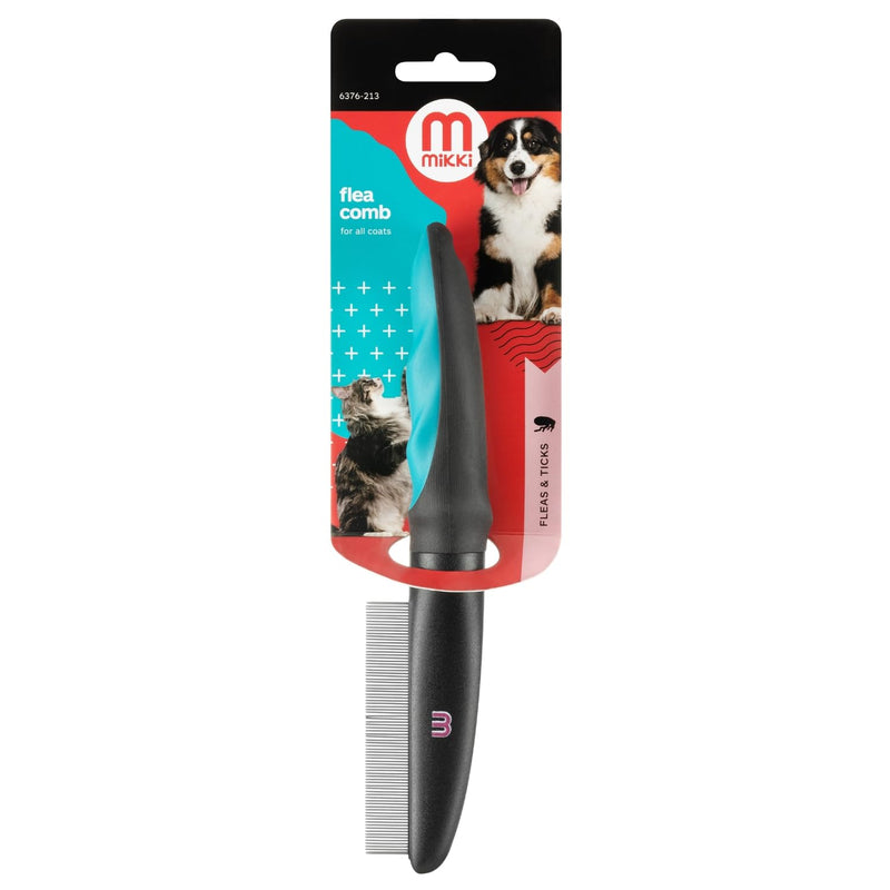 Mikki Dog, Cat Deluxe Flea Comb - Flea Remover for Medium to Large Sized Pet - Dust, Lice Comb Brush