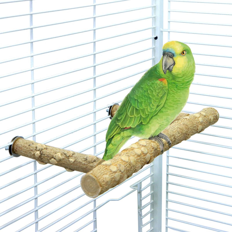 Bird Perch Stand, Bird Cage Top Perch Gym,Natural Wood Parrot Branch for Small Medium Large Parrot (M) M - PawsPlanet Australia
