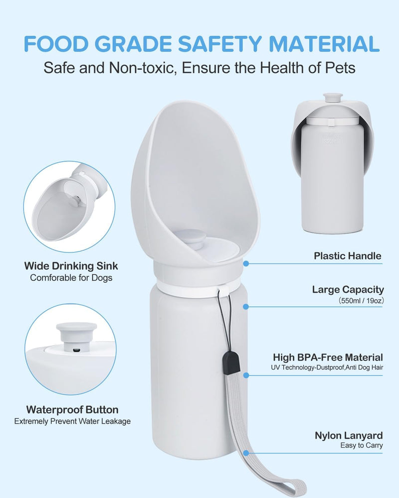Dog Water Bottle,19oz Foldable Leak Proof Portable Dog Water Bottle, Dispenser Drinking Bowl,Dogs, for Walking Dog Water Dispenser with Drinking Feeder for Pets Outdoor,Hiking,Travel - PawsPlanet Australia