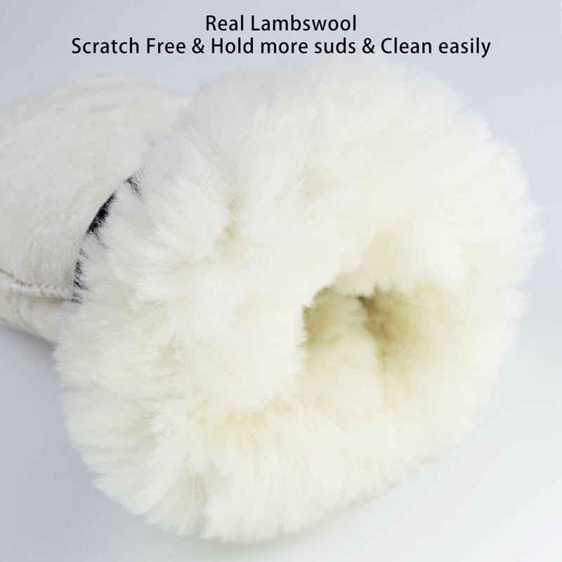 Gracefur Ultra-Soft Sheepskin Horse Grooming Mitts for Tack, Saddle & Boot Cleaning - Perfect Gloves for Tack & Horse Care (White) White - PawsPlanet Australia